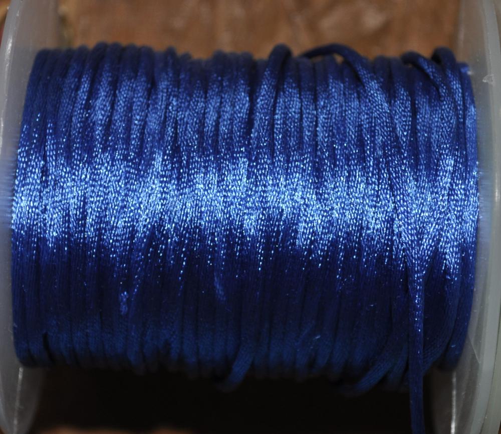 Ozdobná šnúrka-100% polyester modrá tmavá 2mm