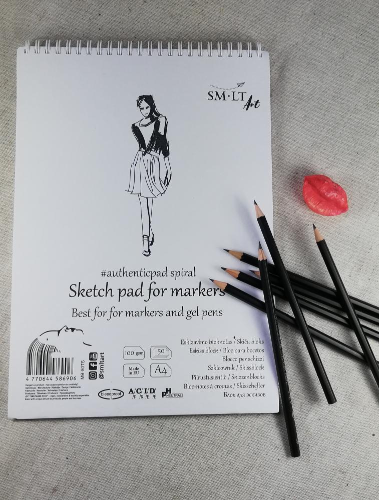 Skicár A4 Marker sketch pad, biely, U Mirky, Sketch Pad For Markers 