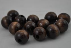 Korálky drevené/priemer 20mm (balenie10ks) hnedé tmavé