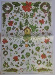 Decoupage papier-50x70cm- Vianon kvety