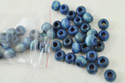 Korálky drevené/priemer 10mm (balenie 15g)- modré svetlé