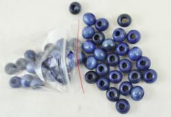 Korálky drevené/priemer 10mm (balenie 15g)- modré tmavé