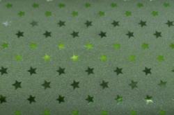 Brokát metalic- hviezdy- zelená