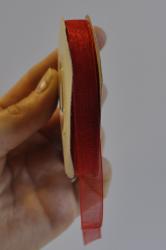 Stuha- organza- šírka 10mm- červená 