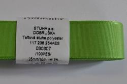 Stuha- taftová- šírka 25mm- zelená májová