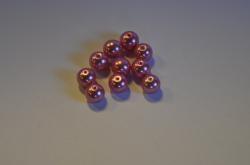 Korálky sklenené (voskové perly) priemer 10mm 10ks v balení- ružové
