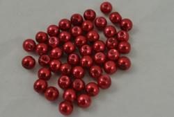 Korlky sklenen (voskov perly) priemer 6mm 12g v balen- erven