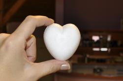 Polystyrénové srdce celé 6cm
