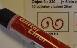 Gliter liner, 28ml- červená