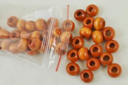 Korálky drevené/priemer 10mm (balenie 15g)- oranžové