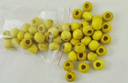 Korálky drevené/priemer 10mm (balenie 15g)- žlté