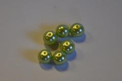 Korálky sklenené (voskové perly) priemer 10mm 10ks v balení- zelené svetlé
