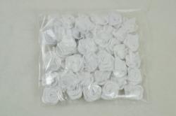 Ružičky saténové, 30ks- biele