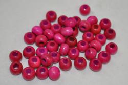 Korálky drevené/priemer 10mm (balenie 15g)- ružové tmavé