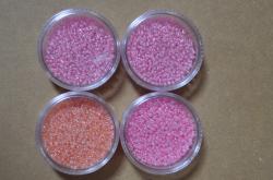 Korálky sklenené/2mm (20g)- 4bal- ružovolososové