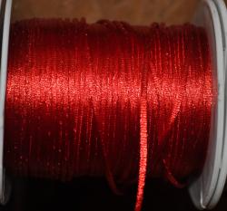 Ozdobná šnúrka-100% polyester červená  1mm