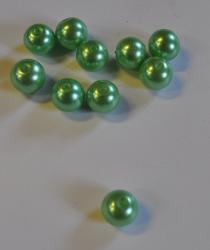 Korálky sklenené (voskové perly) priemer 10mm 10ks v balení- zelené stredné