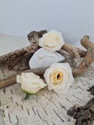 Kvetinová hlavička ruža 4cm- šampanská