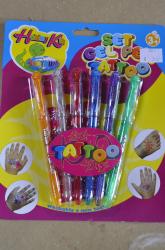 Gélové pero TATOO/6 farieb+šablony