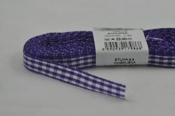 Stuha- ozdobná káro- šírka 10mm- fialová svetlá