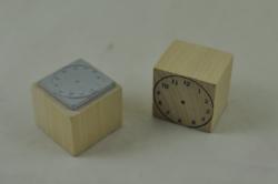 Razítko drevené- mini, hodiny