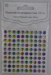 Diamanty samolepiace,6mm/100ks, dha