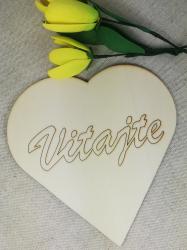 Srdce 15x15cm Vitajte