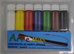 Sada acrylovch farieb- 7x12ml- leskl