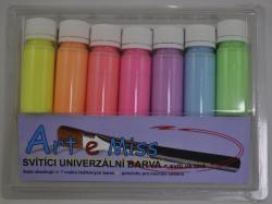 Sada acrylovch farieb- 7x12ml- svietiace