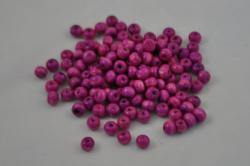 Korlky dreven/priemer 6mm (balenie 10g)- fuksia