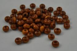 Korálky drevené/priemer 8mm (cca 15g)- hnedé karamel