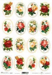 Ryžový papier A4- Medailóny ruže