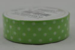 Washi páska 15mm/10m bodka svetlo zelená