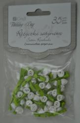 Saténové ružièky, 35ks- biele