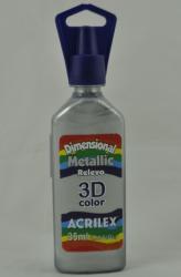 Acrylov farba 3D- 37ml- perleov srtieborn