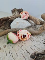 Kvetinová hlavička pivonka 4cm- krémovoružová