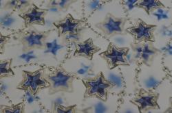Dekor papier- hviezdy modr