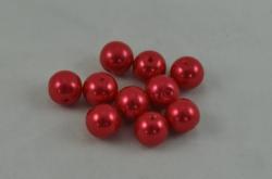 Korálky sklenené (voskové perly) priemer 10mm 10ks v balení- červené