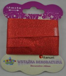 Stuha- lurex- šírka 15mm- červená