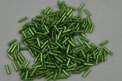 Korálky sklenené, paličky- zelené (11g)