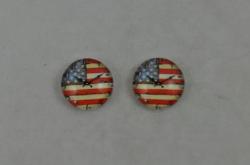 Kaboon sklo- 12mm, Hodiny vlajka Amerika vintage