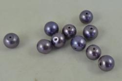 Korálky sklenené (voskové perly) priemer 10mm 10ks v balení- fialové tmavé