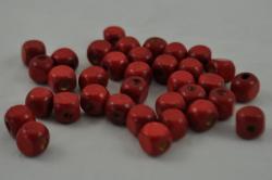Korlky dreven/kocka 10x10mm,35ks erven