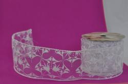 Stuha- organza- rka 60mm- biela ornament