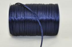 Ozdobná šnúrka-100% polyester modrá temná 2mm