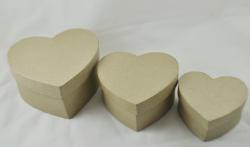 Papierové krabičky- srdce, 3ks