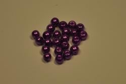 Korálky sklenené (voskové perly) priemer 6mm 12g v balení- fialové tmavé
