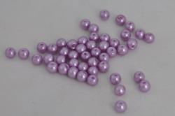 Korálky sklenené (voskové perly) priemer 6mm 12g v balení- lila