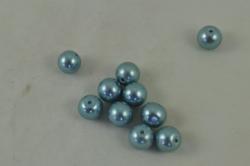 Korálky sklenené (voskové perly) priemer 10mm 10ks v balení- modrosivá