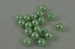 Korálky sklenené (voskové perly) priemer 8mm 18ks v balení- zelenkavé